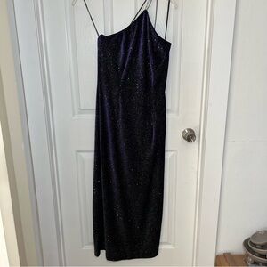 Dave & Johnny by Laura Ryner 90's Sparkling Purple One-Shoulder Dress